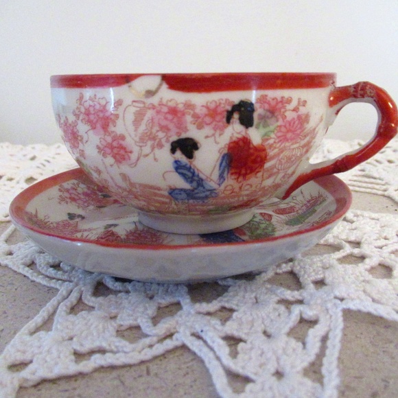Japanese Eggshell Teacup & saucer - Picture 1 of 10